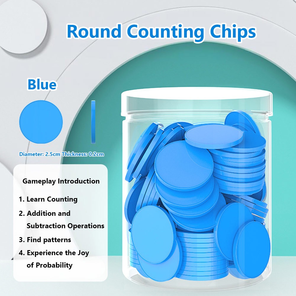 Board Game Verdant - 100pcs Plastic Counting Chips Addition Subtraction