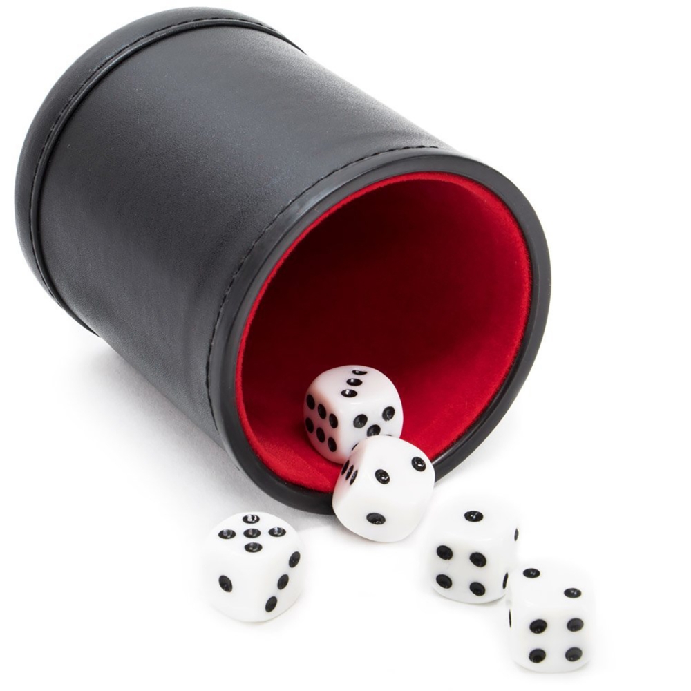 Leather Dice Cup Set with 6 Do - огляд і ціна Board Game Yahtzee