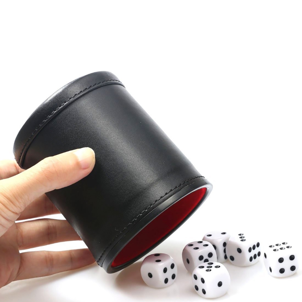 Leather Dice Cup Set with 6 Do - огляд і ціна Board Game Yahtzee