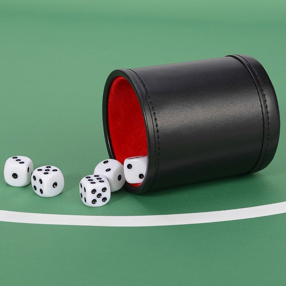 Leather Dice Cup Set with 6 Do - огляд і ціна Board Game Yahtzee