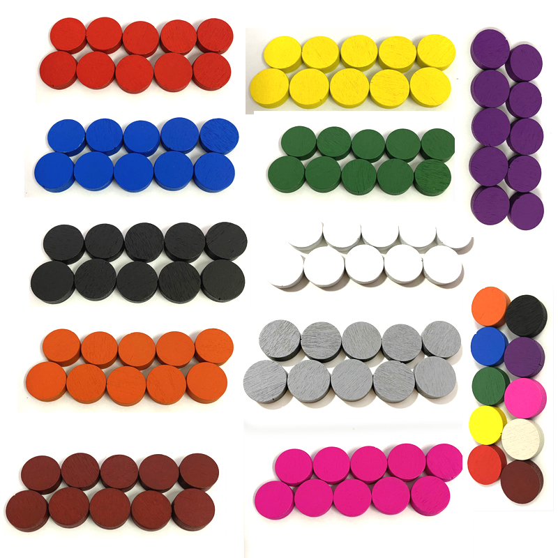 50pieces 15*5MM 11 Colors Wood - огляд і ціна Board Game Verdant