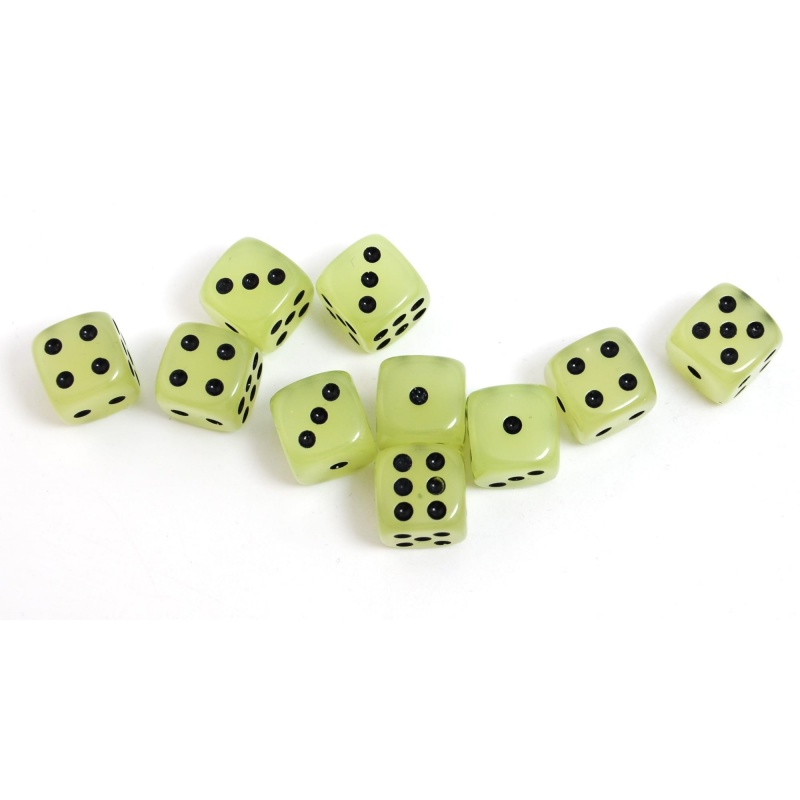 10-Pack  D6 6 Faces Dice Glow  - огляд і ціна Board Game Yahtzee