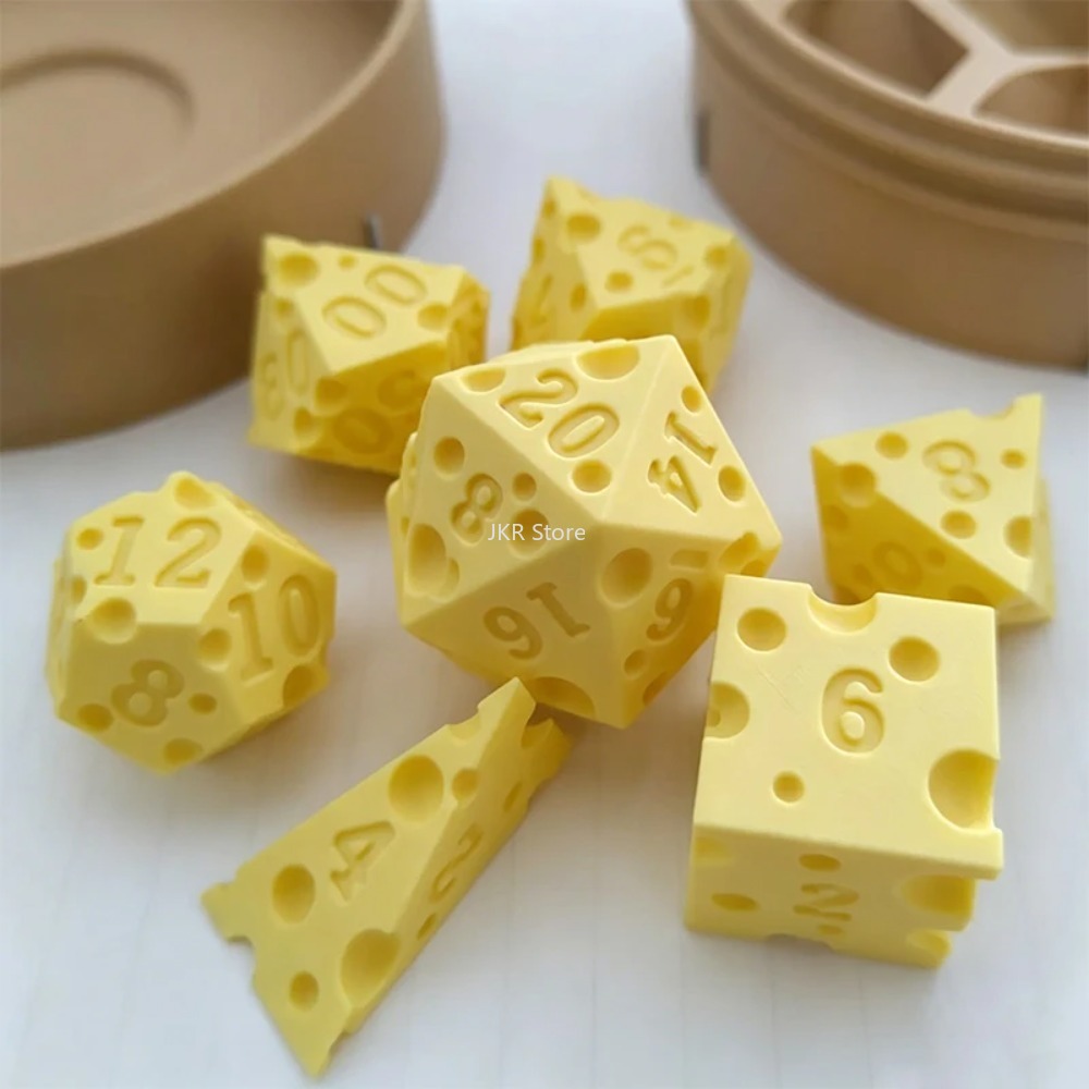 3D Printed Cheese Dice Set wit - огляд і ціна Board Game Print
