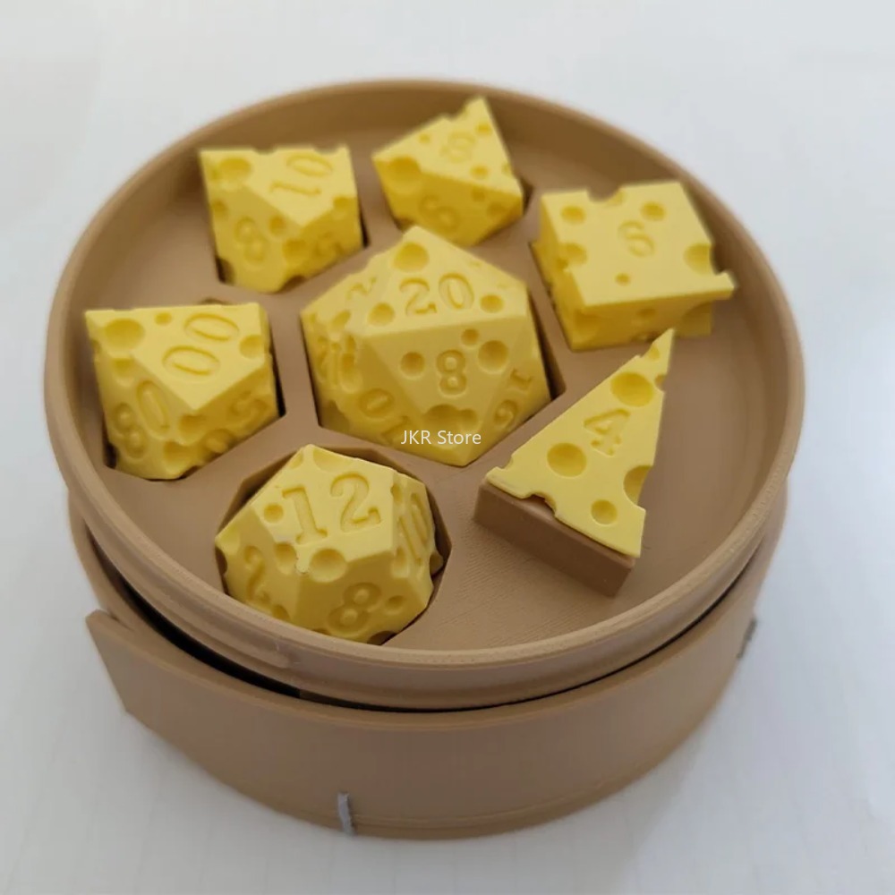 3D Printed Cheese Dice Set wit - огляд і ціна Board Game Print