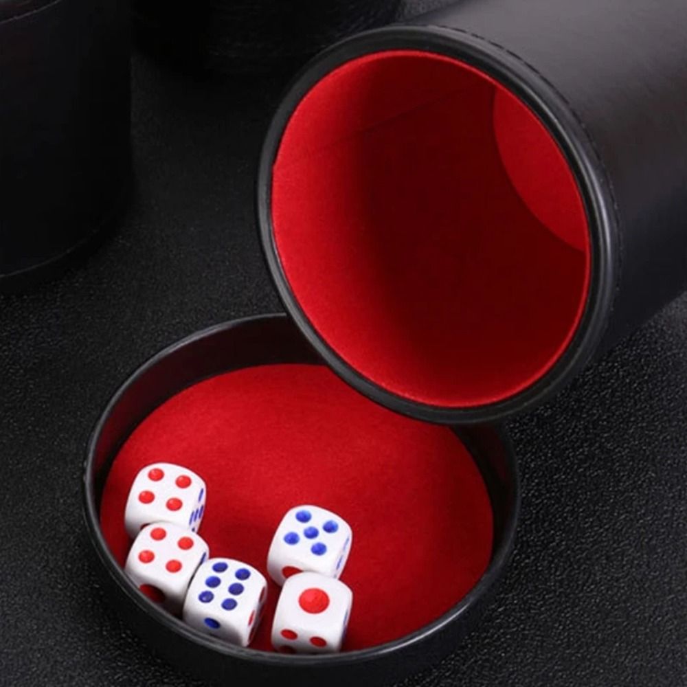 Green Red Leather Dice Cup wit - огляд і ціна Board Game Yahtzee