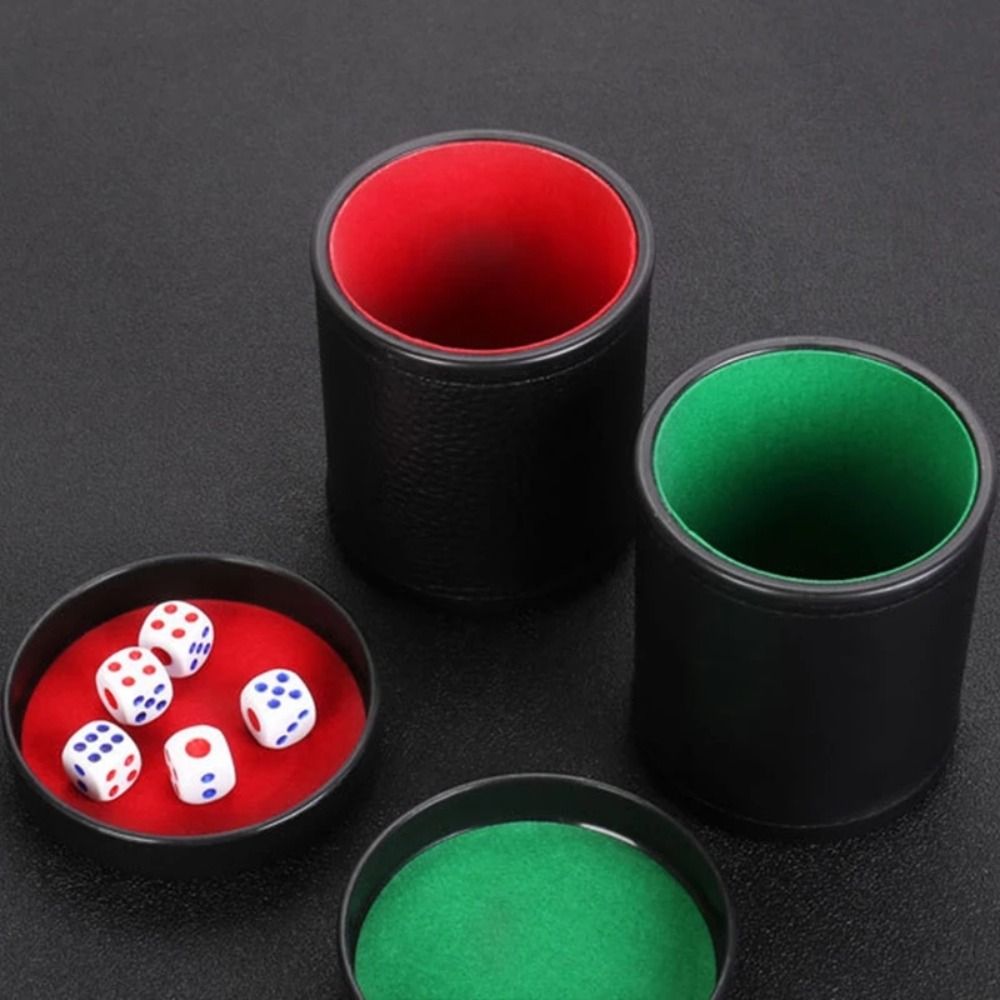 Green Red Leather Dice Cup wit - огляд і ціна Board Game Yahtzee
