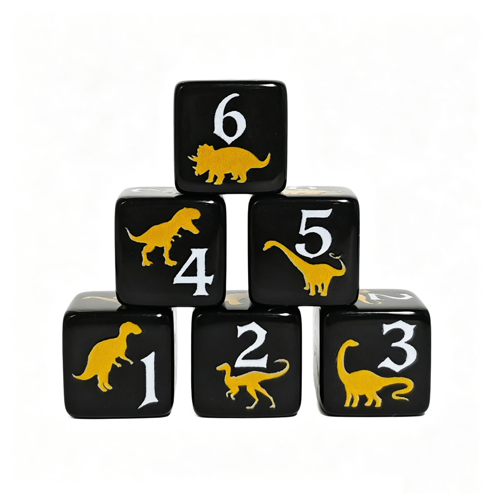 12PCS Black & Yellow Dinosaur  - огляд і ціна Board Game Print