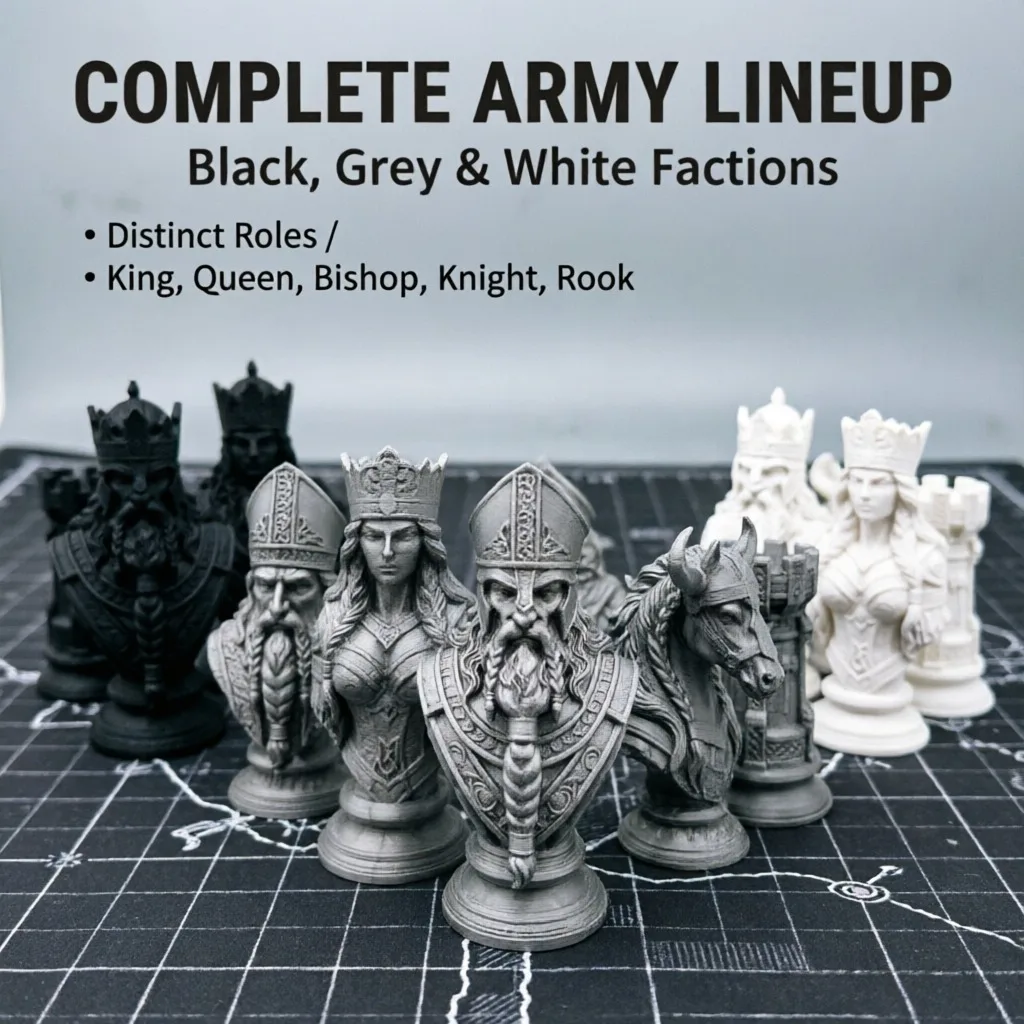 10cm 3D Printed Chess Pieces,  - огляд і ціна Board Game Print